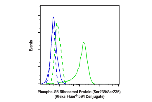 Flow Cytometry Image 1: Phospho-S6 Ribosomal Protein (Ser235/236) (D57.2.2E) XP® Rabbit mAb (Alexa Fluor® 594 Conjugate)