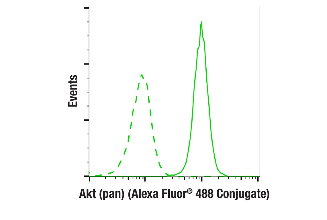 Flow Cytometry Image 2: Akt (pan) (11E7) Rabbit mAb (Alexa Fluor<sup>®</sup> 488 Conjugate)