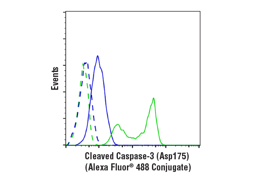 Flow Cytometry Image 1: Cleaved Caspase-3 (Asp175) (D3E9) Rabbit Monoclonal Antibody (Alexa Fluor<sup>®</sup> 488 Conjugate)