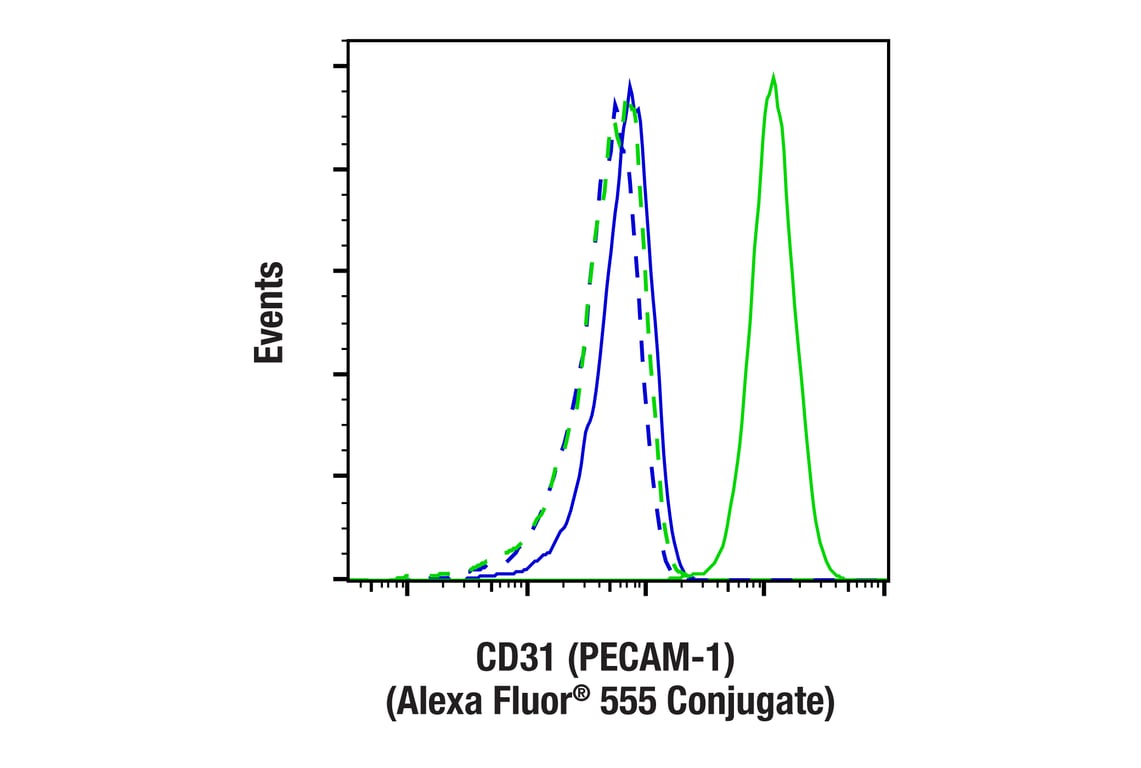 Flow Cytometry Image 1: CD31 (PECAM-1) (F2N3M) Rabbit Monoclonal Antibody (Alexa Fluor<sup>®</sup> 555 Conjugate)