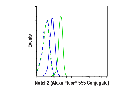 Flow Cytometry Image 1: Notch2 (D76A6) Rabbit Monoclonal Antibody (Alexa Fluor<sup>®</sup> 555 Conjugate)
