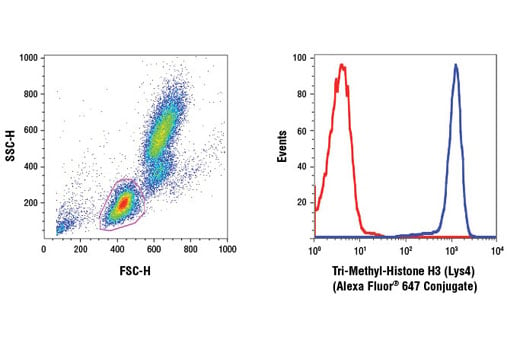 Flow Cytometry Image 1: Tri-Methyl-Histone H3 (Lys4) (C42D8) Rabbit mAb (Alexa Fluor<sup>®</sup> 647 Conjugate)