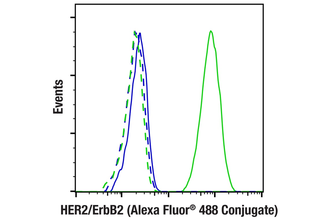 Flow Cytometry Image 1: HER2/ErbB2 (29D8) Rabbit Monoclonal Antibody (Alexa Fluor<sup>®</sup> 488 Conjugate)