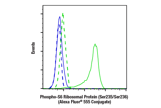 Flow Cytometry Image 1: Phospho-S6 Ribosomal Protein (Ser235/236) (D57.2.2E) Rabbit Monoclonal Antibody (Alexa Fluor<sup>®</sup> 555 Conjugate)