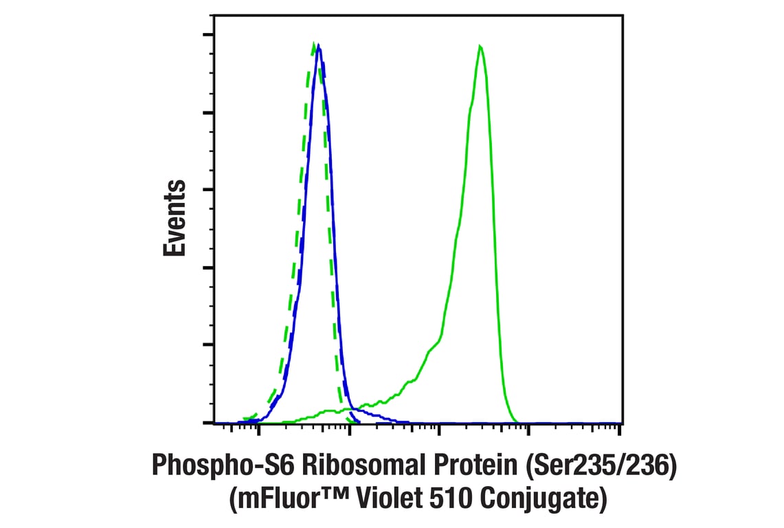 Flow Cytometry Image 1: Phospho-S6 Ribosomal Protein (Ser235/236) (D57.2.2E) XP<sup>®</sup> Rabbit mAb (mFluor<sup>™</sup> Violet 510 Conjugate)