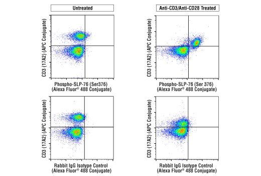 Flow Cytometry Image 2: Phospho-SLP-76 (Ser376) (E3G9U) Rabbit Monoclonal Antibody (Alexa Fluor<sup>®</sup> 488 Conjugate)