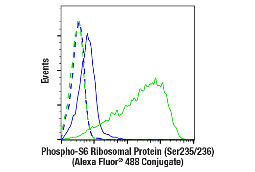 Flow Cytometry Image 1: Phospho-S6 Ribosomal Protein (Ser235/236) (D57.2.2E) Rabbit Monoclonal Antibody (Alexa Fluor<sup>®</sup> 488 Conjugate)