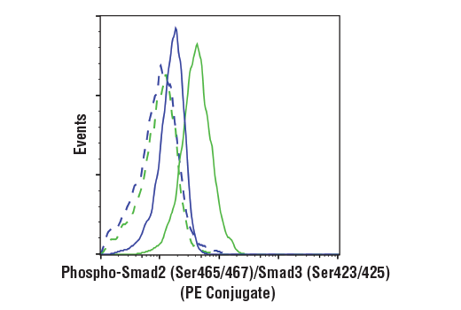 Flow Cytometry Image 1: Phospho-Smad2 (Ser465/467)/Smad3 (Ser423/425) (D27F4) Rabbit mAb (PE Conjugate)