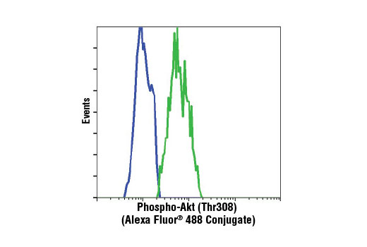 Flow Cytometry Image 1: Phospho-Akt (Thr308) (C31E5E) Rabbit mAb (Alexa Fluor® 488 Conjugate)