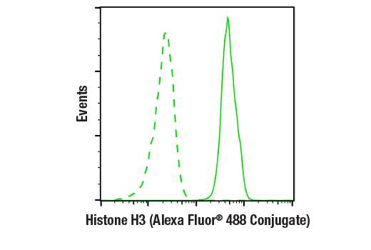 Flow Cytometry Image 1: Histone H3 (D1H2) XP® Rabbit mAb (Alexa Fluor® 488 Conjugate)