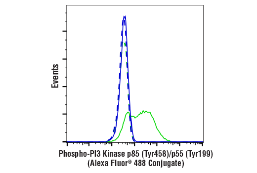 Flow Cytometry Image 1: Phospho-PI3 Kinase p85 (Tyr458)/p55 (Tyr199) (E3U1H) Rabbit mAb (Alexa Fluor® 488 Conjugate)
