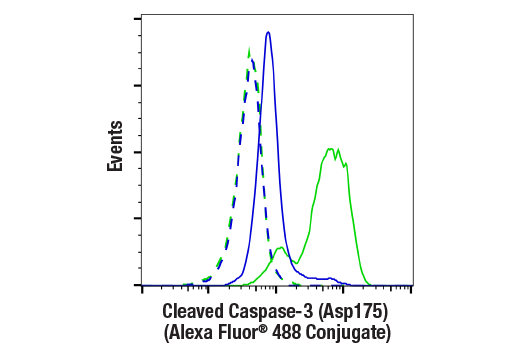 Flow Cytometry Image 1: Cleaved Caspase-3 (Asp175) (5A1E) Rabbit mAb (Alexa Fluor® 488 Conjugate)
