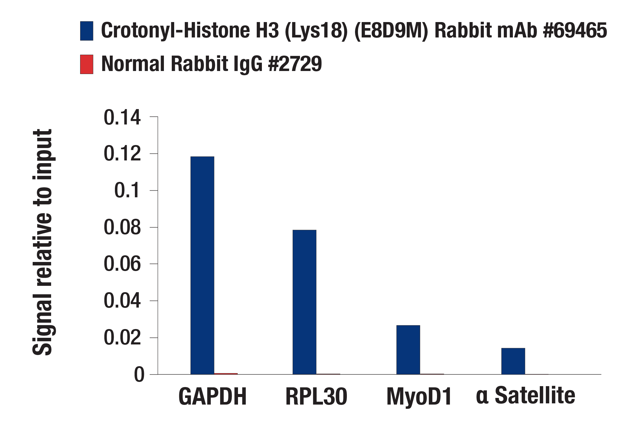 Chromatin Immunoprecipitation Image 1: Crotonyl-Histone H3 (Lys18) (E8D9M) Rabbit mAb