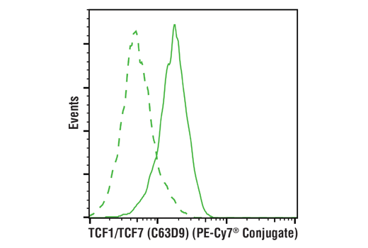 Flow Cytometry Image 1: TCF1/TCF7 (C63D9) Rabbit mAb (PE-Cy7® Conjugate)